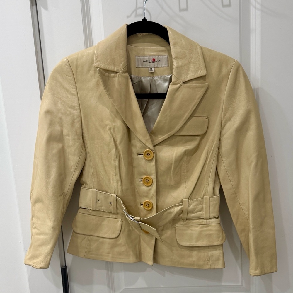 Karen Millen Beige Blazer with Button Accents